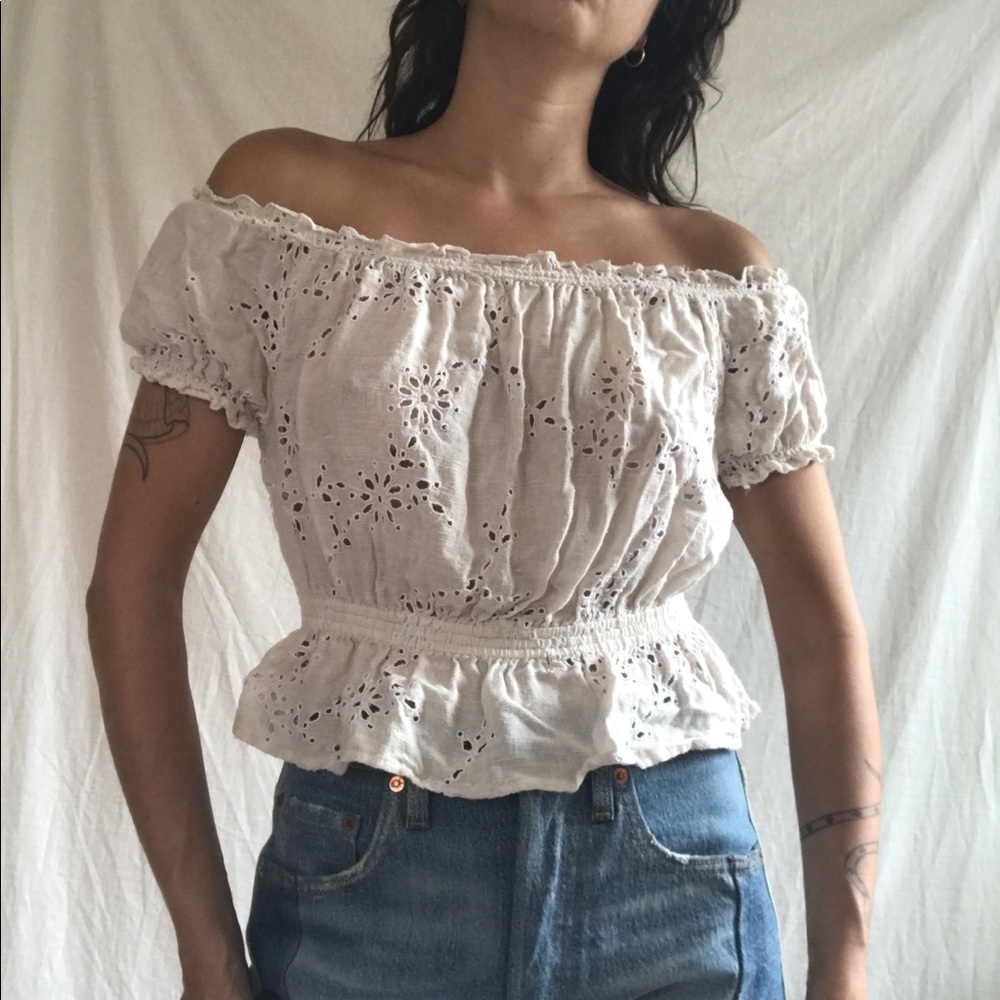 Boho peasant crop top Small Free People